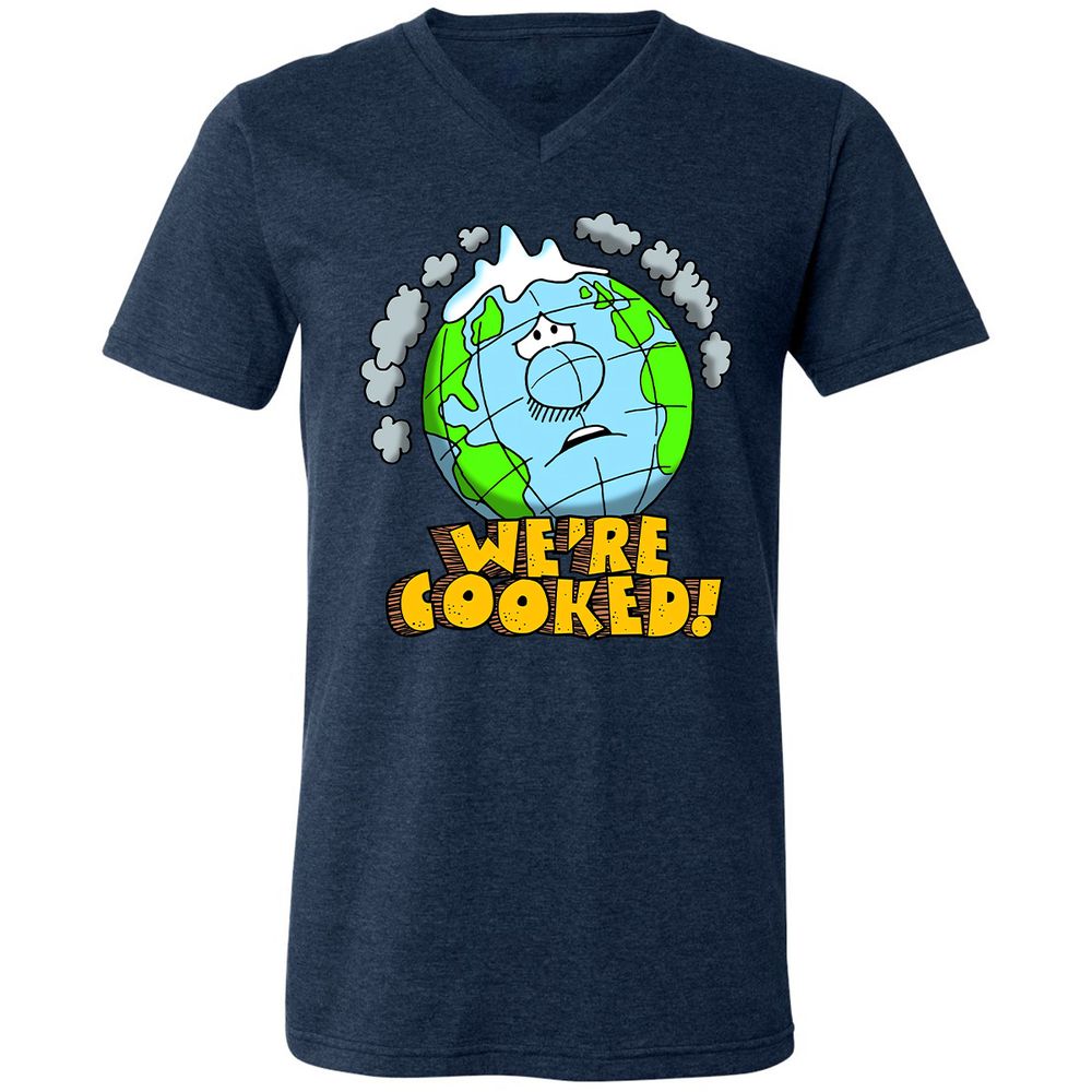 Unisex V-Neck T-Shirt - 5FMRF3AS - Heather Navy - 15