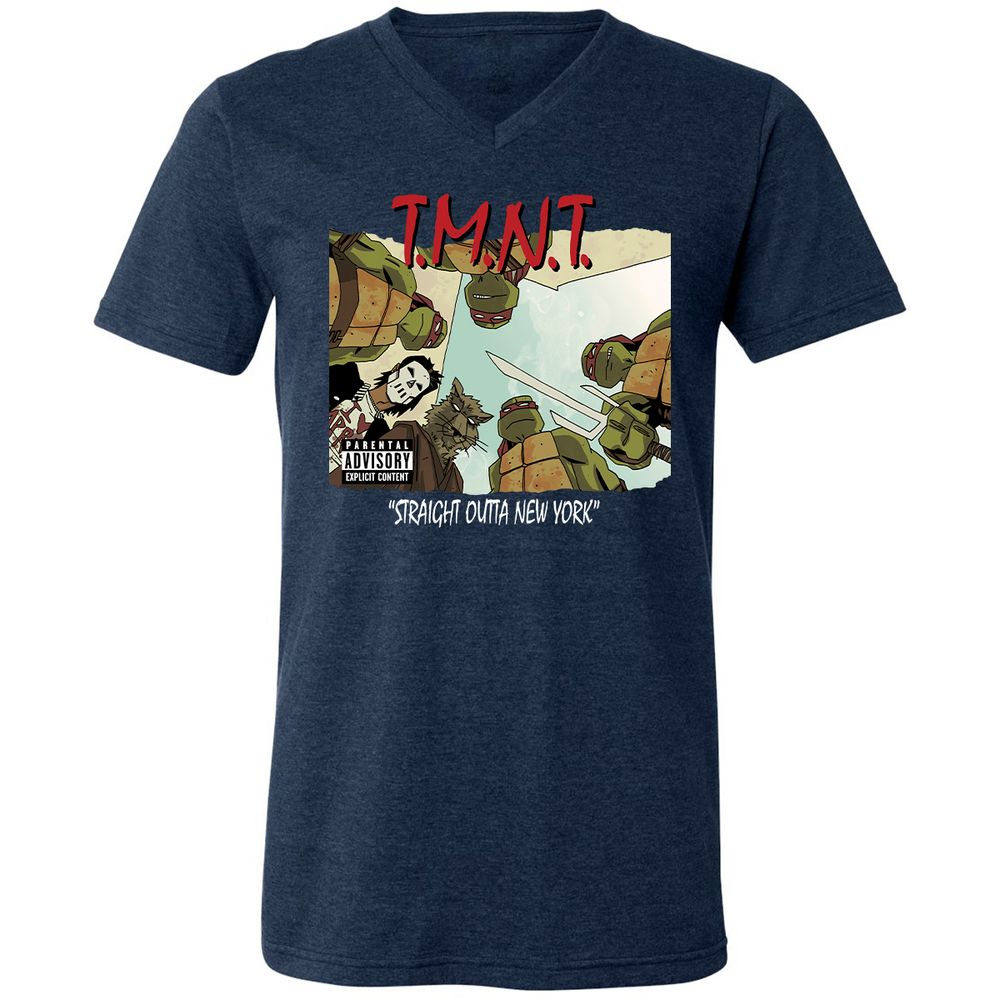 Unisex V-Neck T-Shirt - 2RZ9YJ4M - Heather Navy - 15