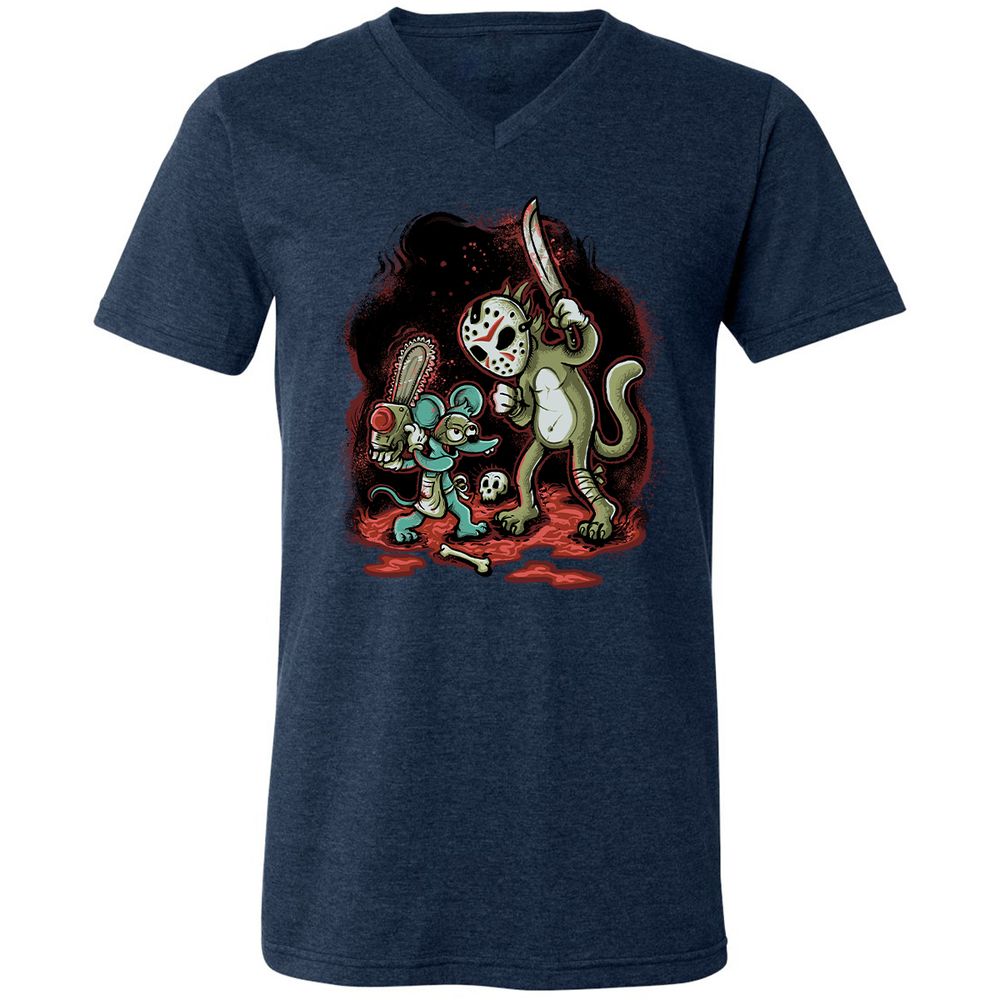 Unisex V-Neck T-Shirt - Y1M316Y4 - Heather Navy - 15