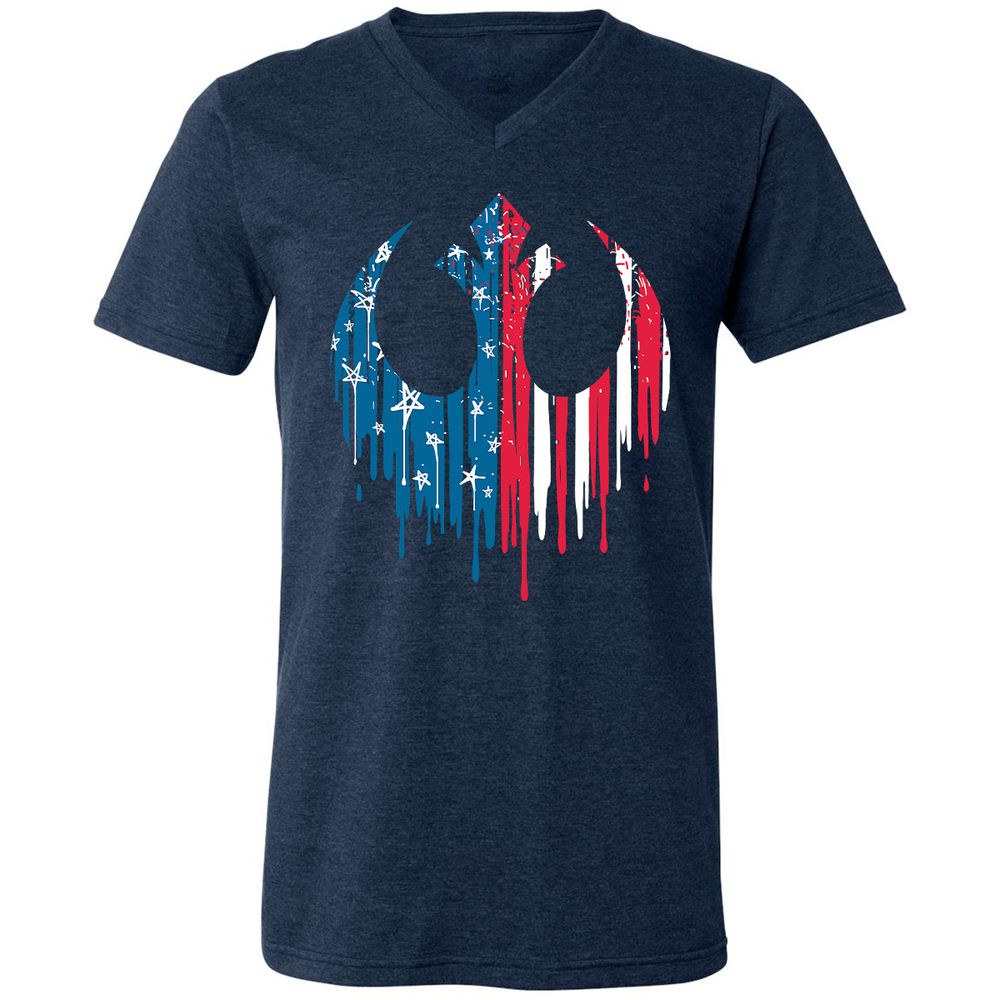 Unisex V-Neck T-Shirt - 6MXHH2TR - Heather Navy - 15