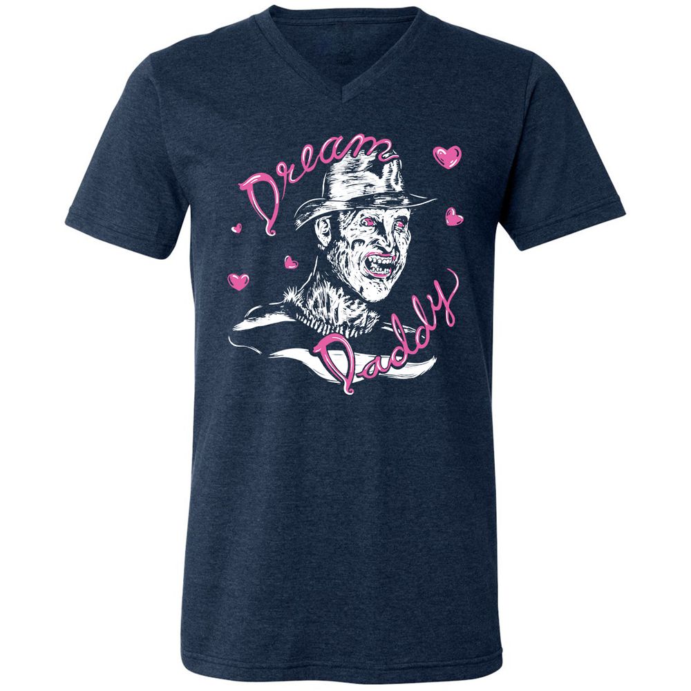 Unisex V-Neck T-Shirt - Z3T8UP42 - Heather Navy - 15