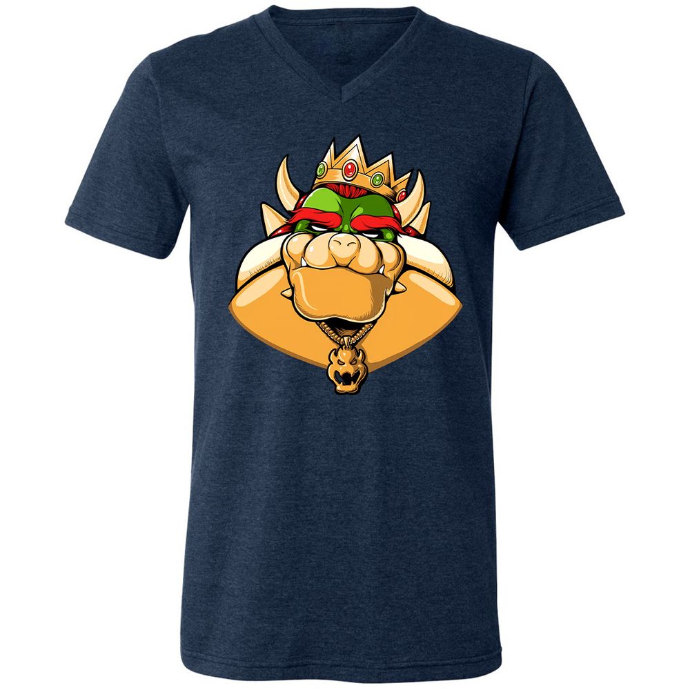 Unisex V-Neck T-Shirt - 4B3V2FG3 - Heather Navy - 15
