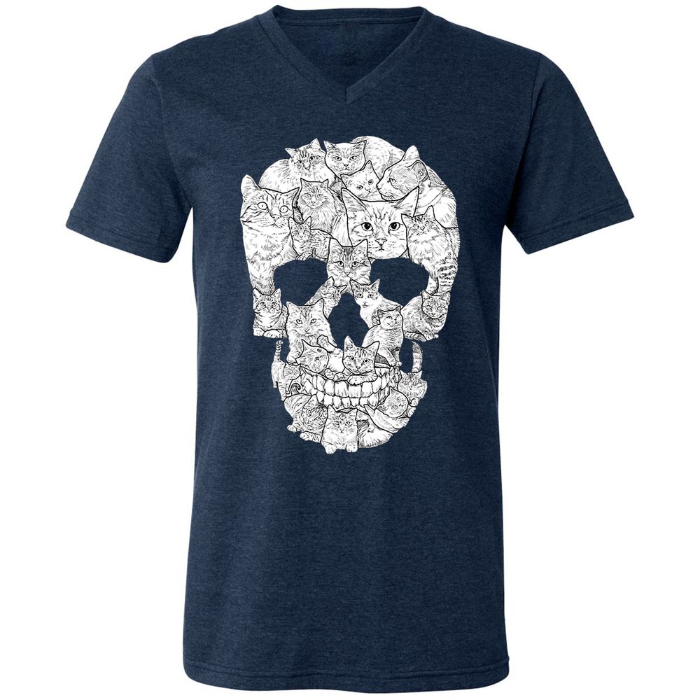 Unisex V-Neck T-Shirt - ZT3TLTST - Heather Navy - 15