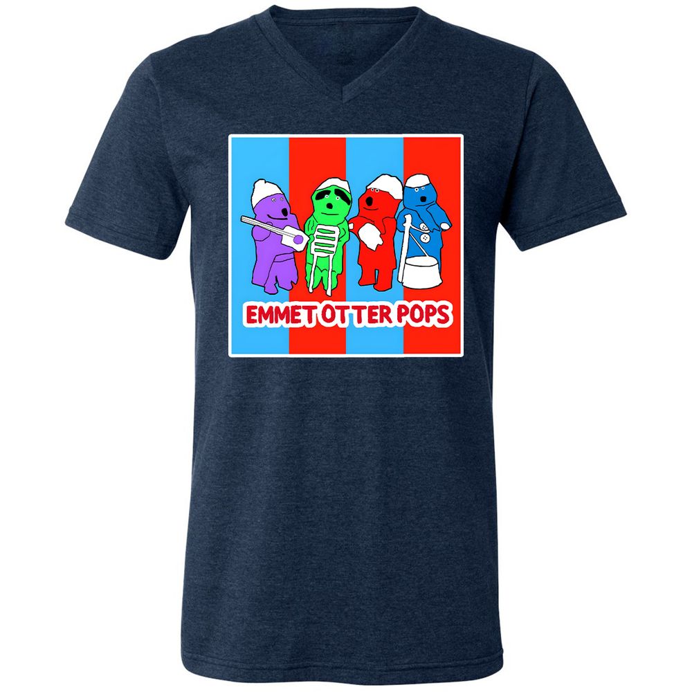 Unisex V-Neck T-Shirt - 31UMGTJ9 - Heather Navy - 15