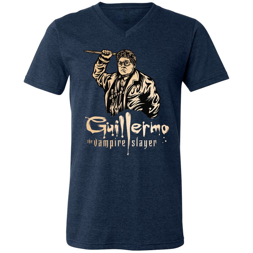 Unisex V-Neck T-Shirt - 8GD1ZBD8 - Heather Navy - 15