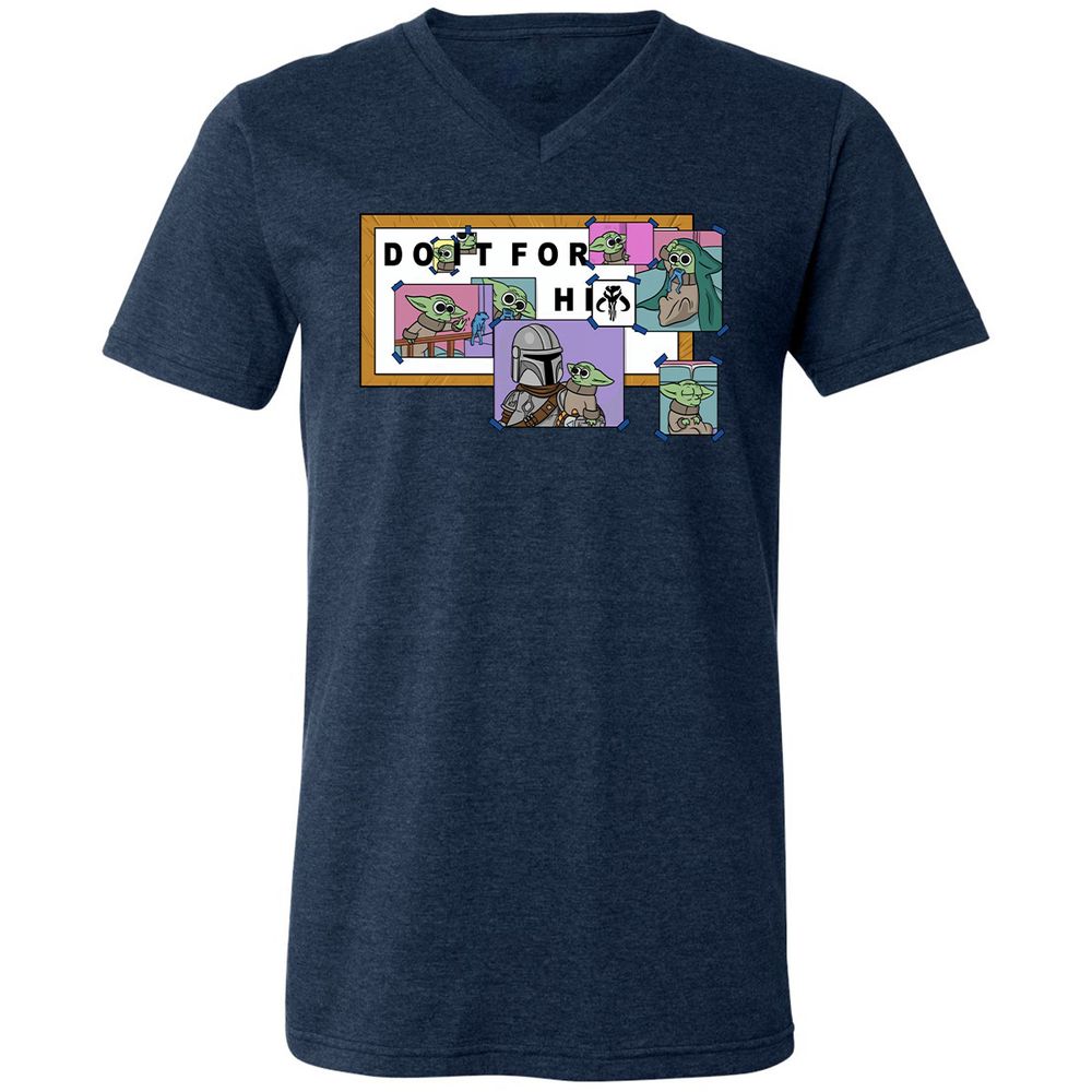 Unisex V-Neck T-Shirt - 3ME7S28N - Heather Navy - 15