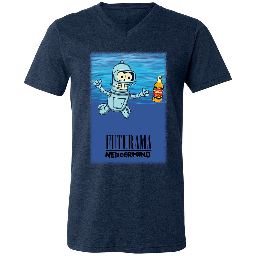 Unisex V-Neck T-Shirt - 737VUVMN - Heather Navy - 15