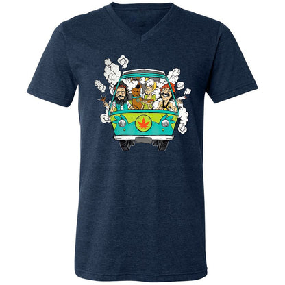 Unisex V-Neck T-Shirt - 417KPKT3 - Heather Navy - 15