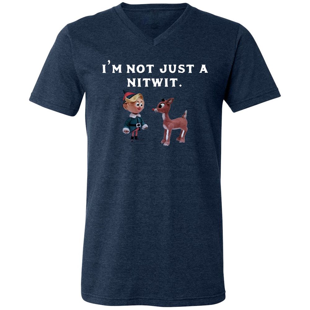 Unisex V-Neck T-Shirt - DPNMDE54 - Heather Navy - 15