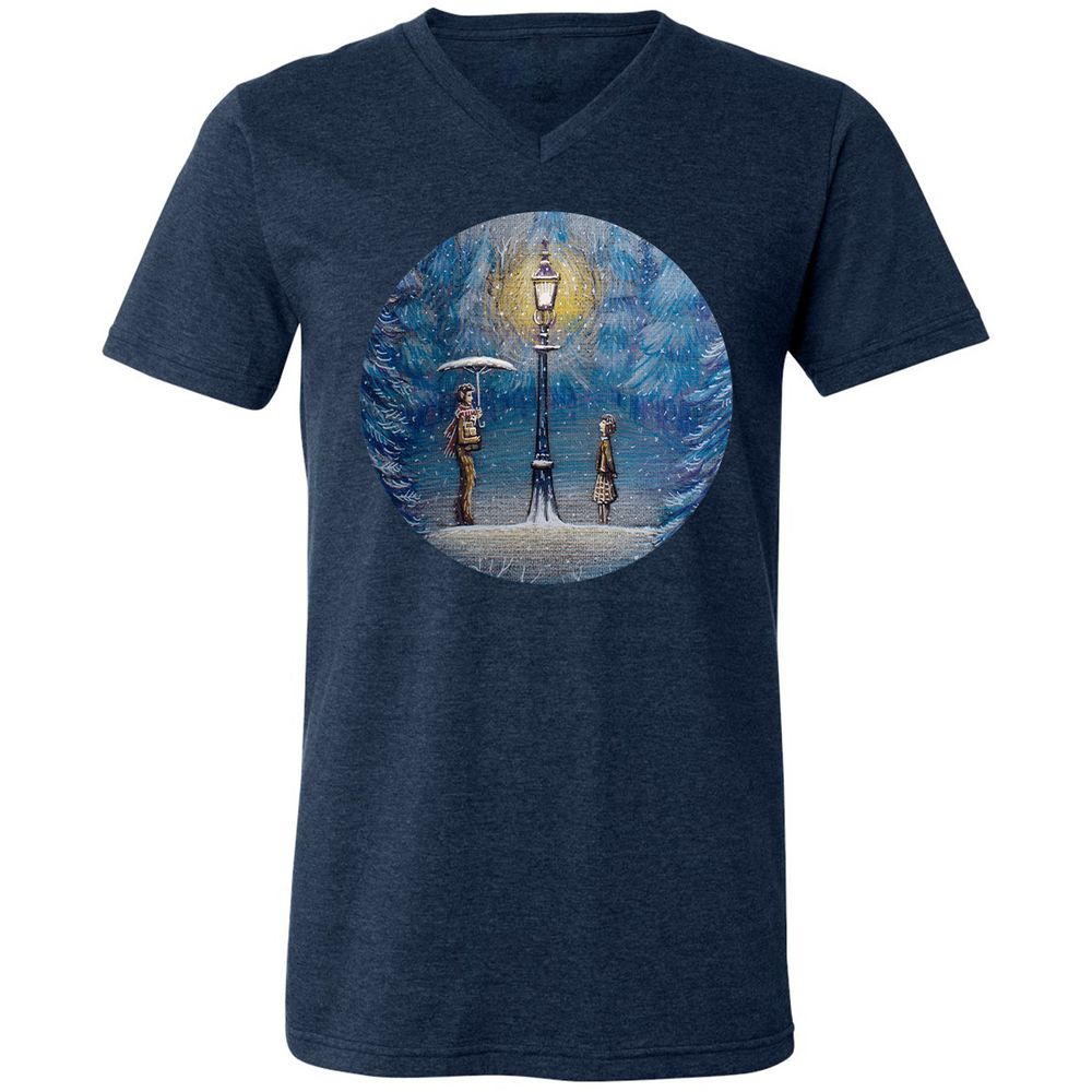 Unisex V-Neck T-Shirt - SWF6ENT3 - Heather Navy - 15