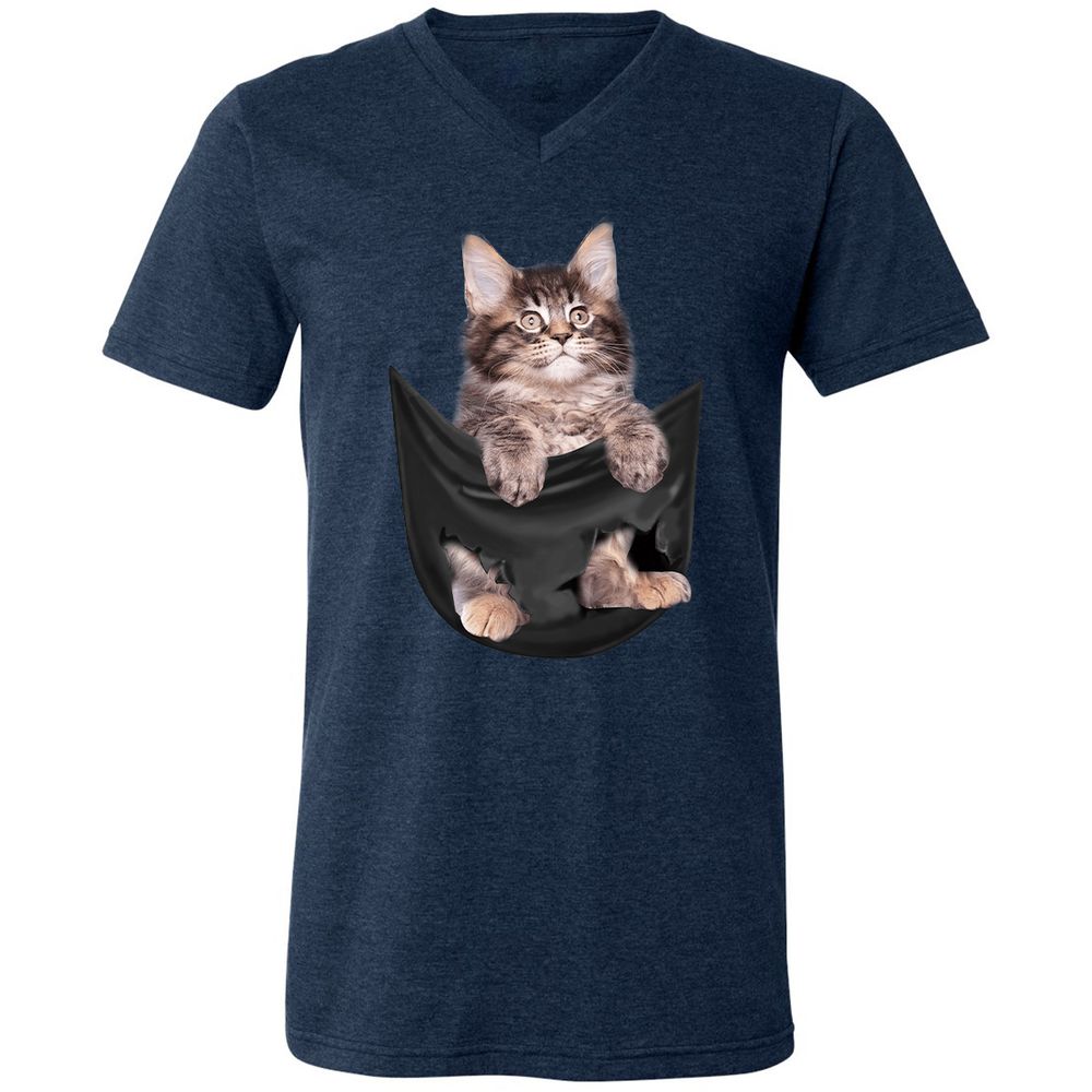 Unisex V-Neck T-Shirt - Q3LY4MY1 - Heather Navy - 15