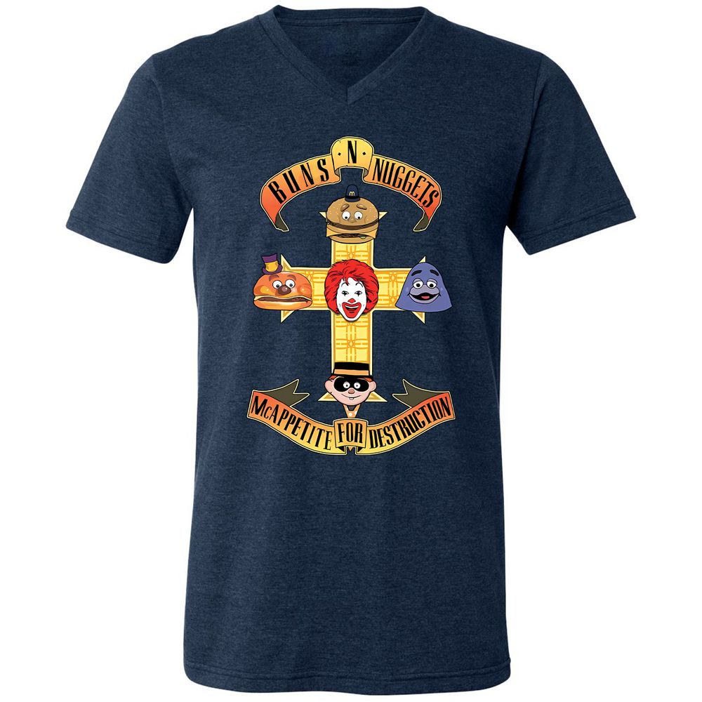 Unisex V-Neck T-Shirt - V2AB6LV9 - Heather Navy - 15