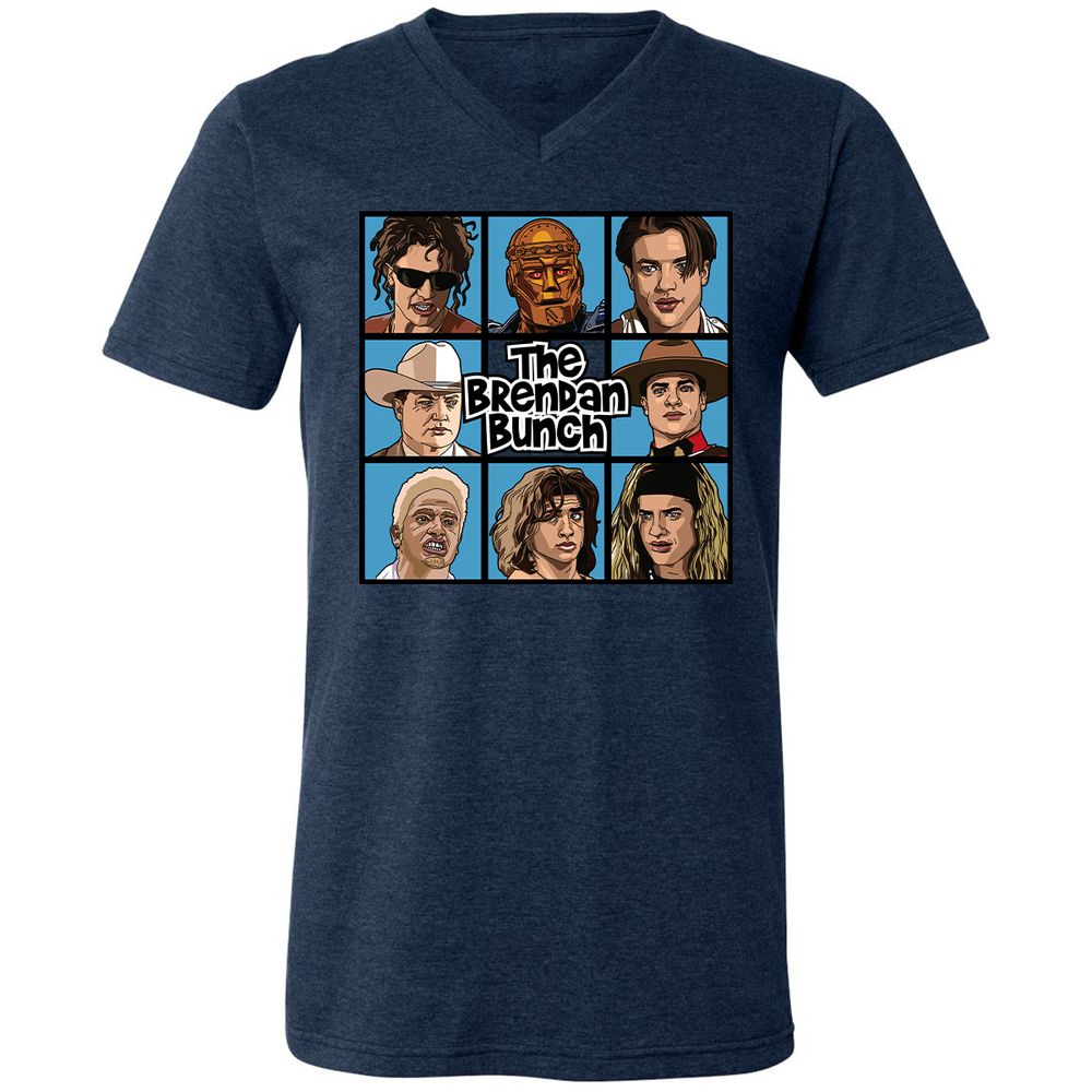 Unisex V-Neck T-Shirt - 3VPPFP18 - Heather Navy - 15