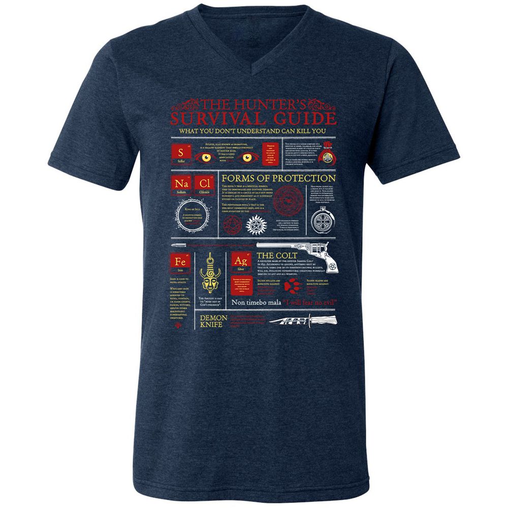Unisex V-Neck T-Shirt - MCZ8GJCT - Heather Navy - 15