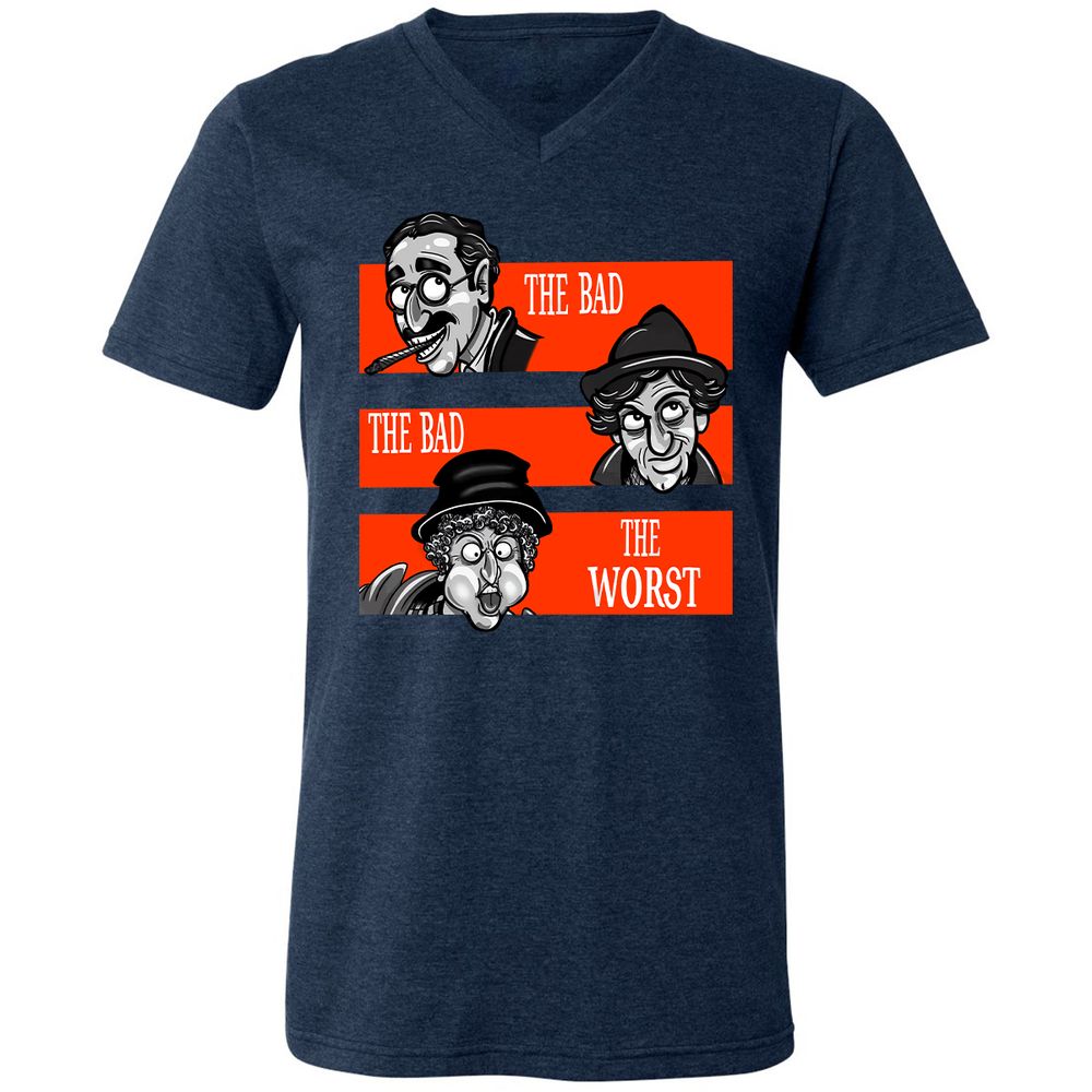 Unisex V-Neck T-Shirt - YXNJ74KD - Heather Navy - 15