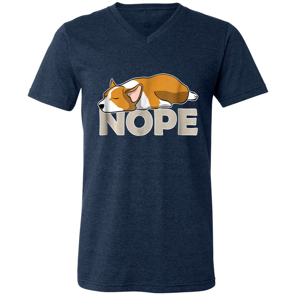 Unisex V-Neck T-Shirt - N6GW8FMP - Heather Navy - 15