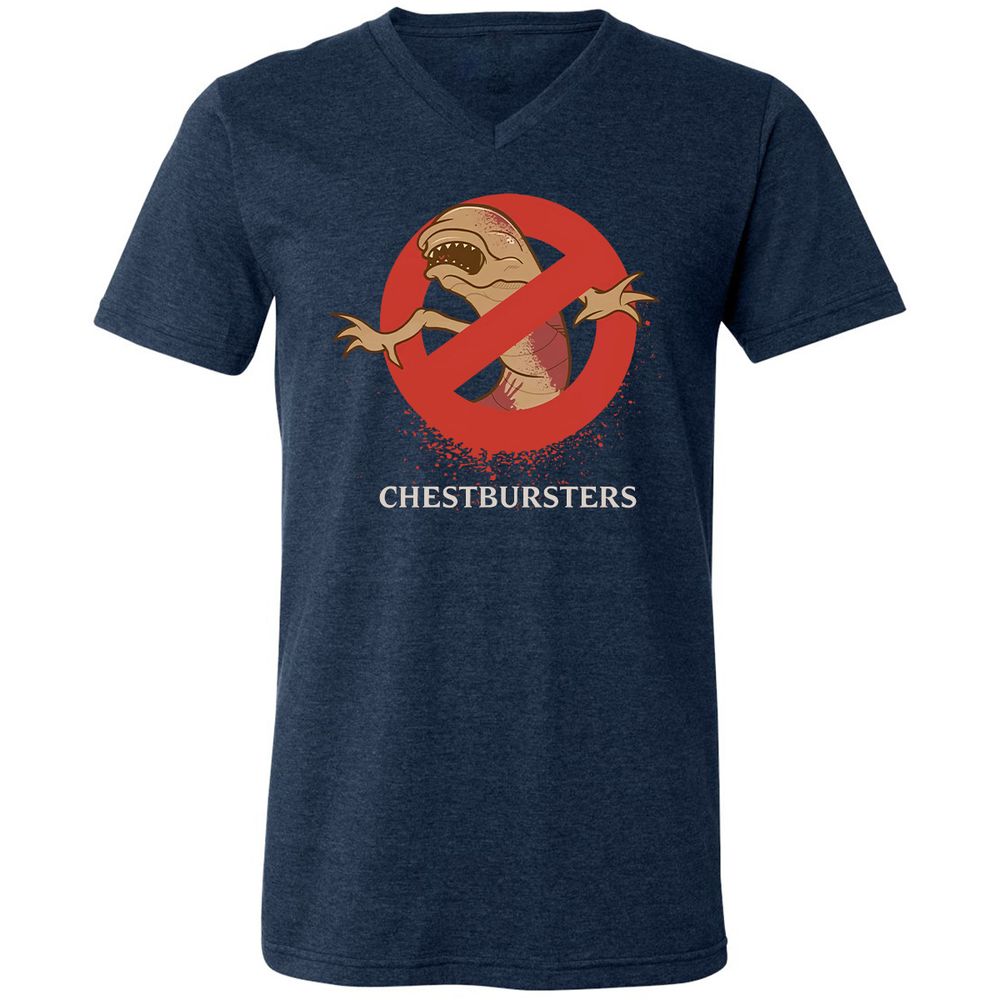 Unisex V-Neck T-Shirt - HXXK6S29 - Heather Navy - 15