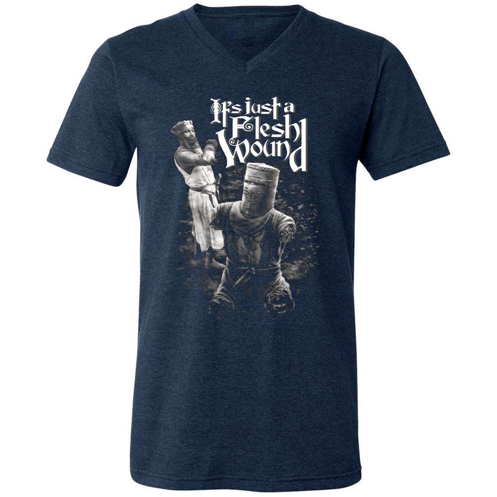 Unisex V-Neck T-Shirt - 3RX4WKVB - Heather Navy - 15