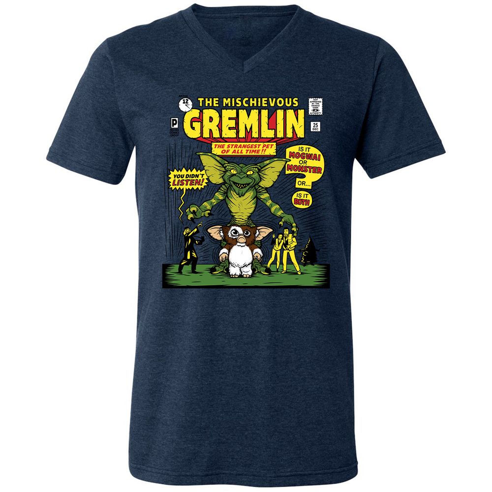 Unisex V-Neck T-Shirt - G3NK9S3V - Heather Navy - 15