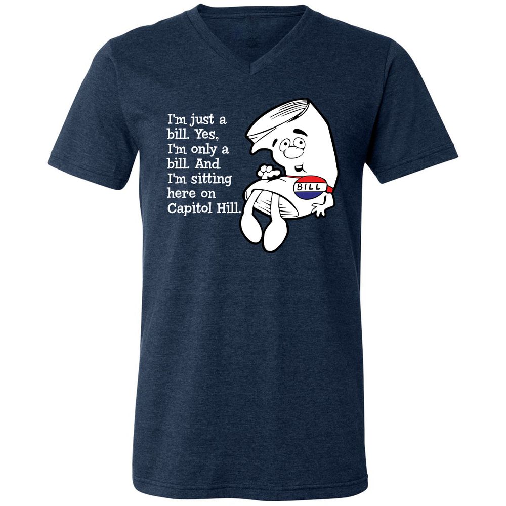 Unisex V-Neck T-Shirt - EWWWJ3TG - Heather Navy - 15