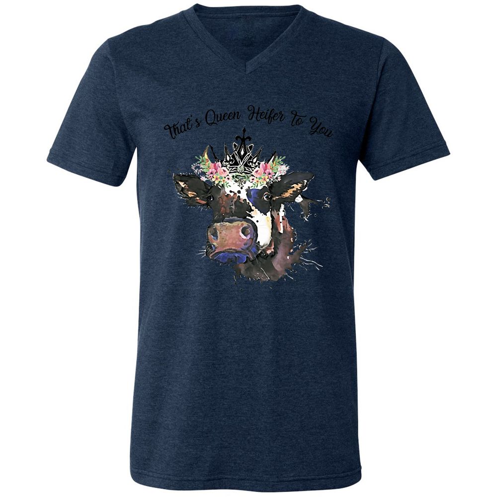 Unisex V-Neck T-Shirt - JLHFM3WA - Heather Navy - 15