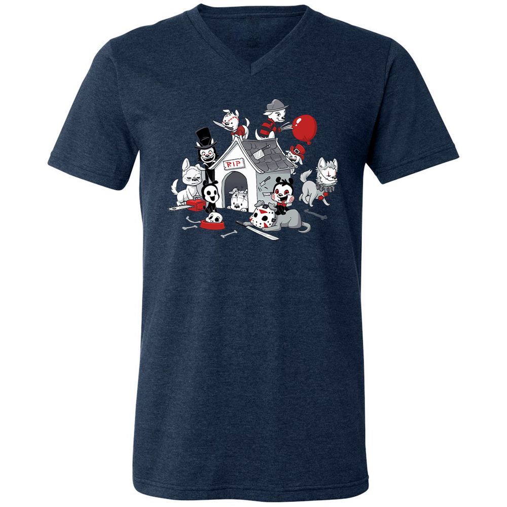 Unisex V-Neck T-Shirt - FHNJ9RKM - Heather Navy - 15