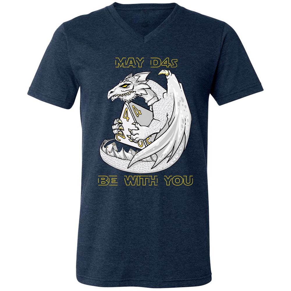 Unisex V-Neck T-Shirt - 7BRAARNN - Heather Navy - 15