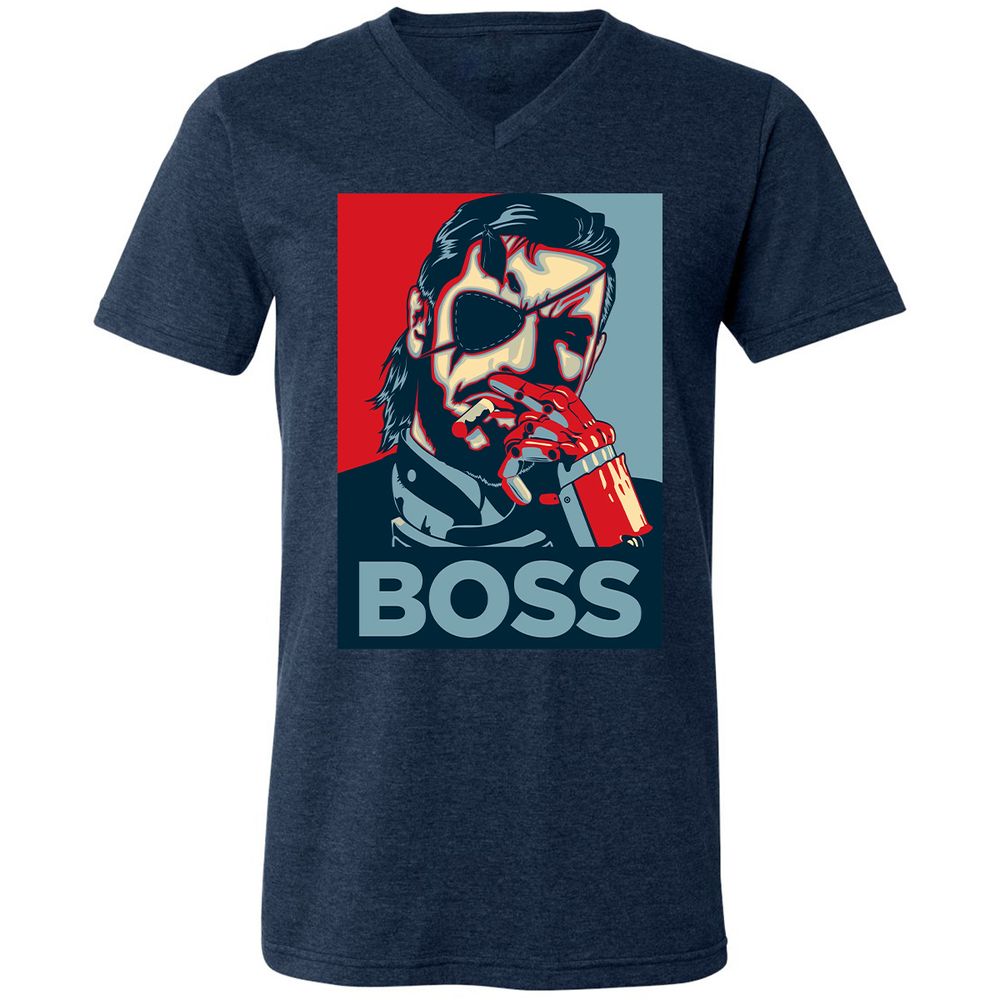 Unisex V-Neck T-Shirt - N463BMAT - Heather Navy - 15
