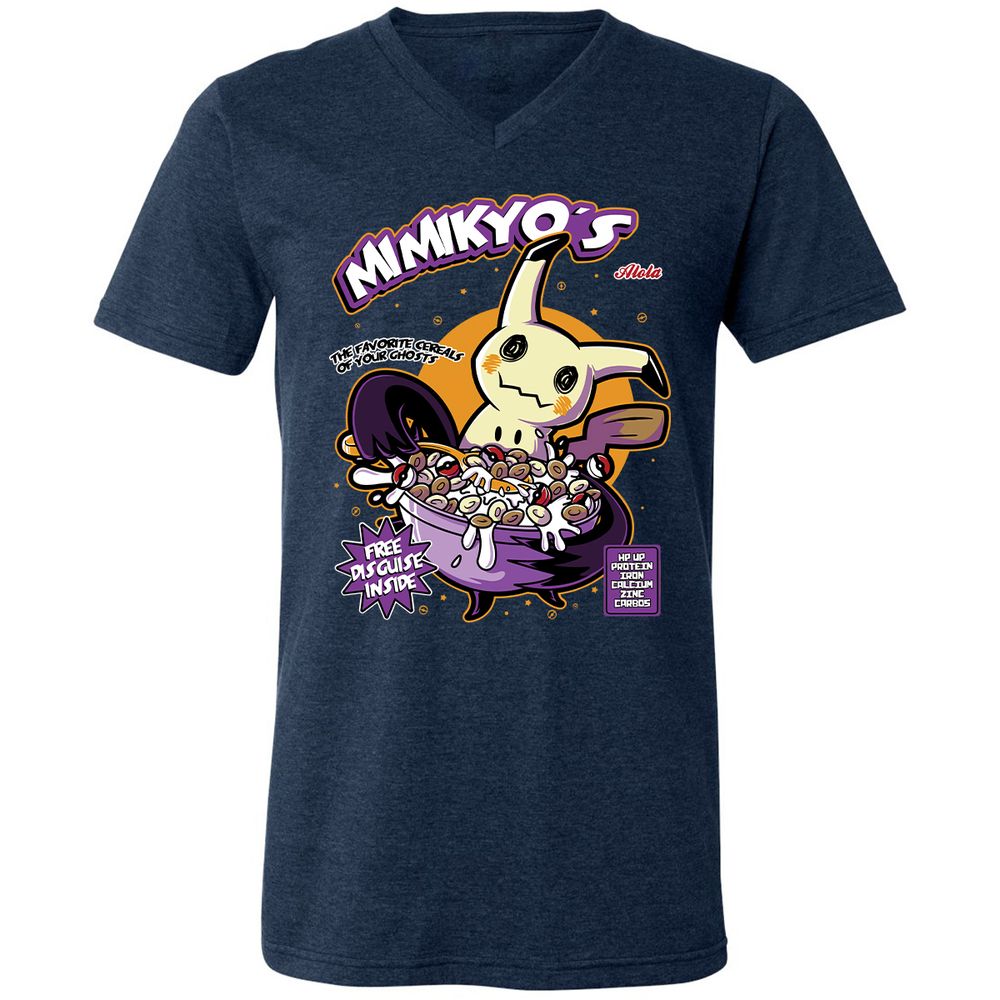 Unisex V-Neck T-Shirt - 7EQ8M8RD - Heather Navy - 15