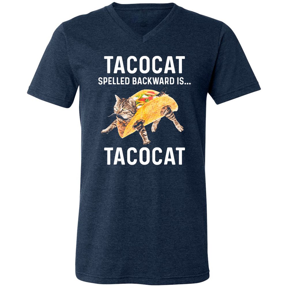 Unisex V-Neck T-Shirt - A3UZUB96 - Heather Navy - 15