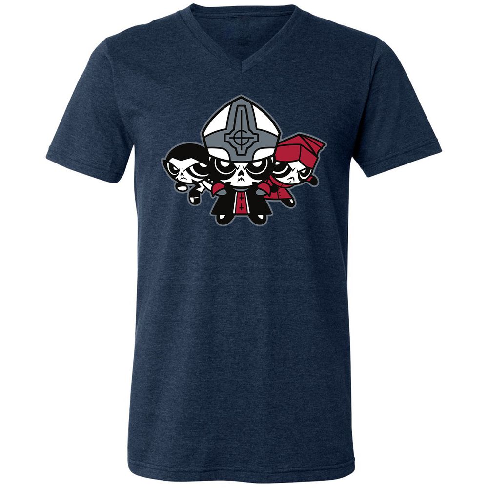 Unisex V-Neck T-Shirt - A5WJEP5Z - Heather Navy - 15