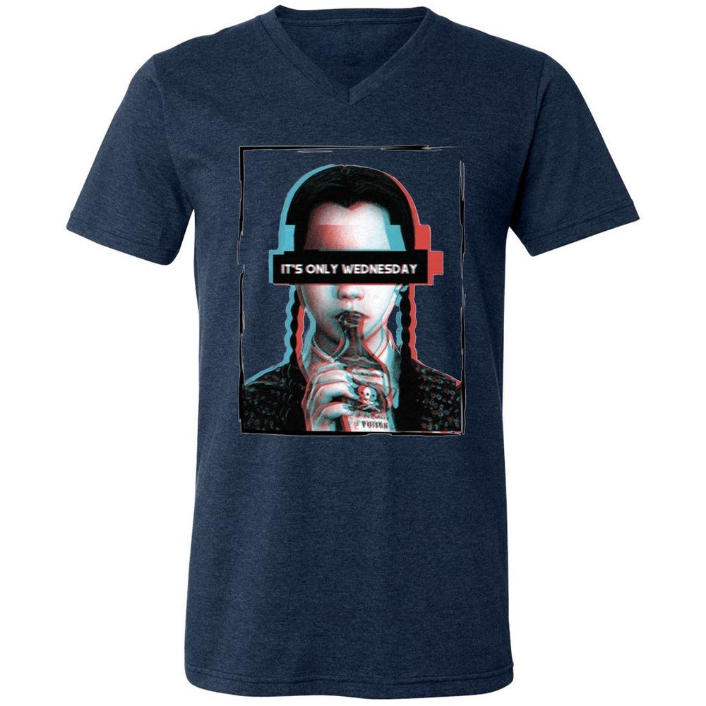Unisex V-Neck T-Shirt - GTJQ179A - Heather Navy - 15