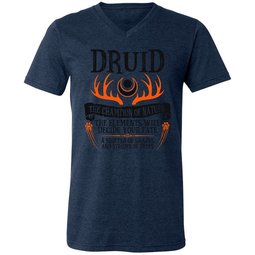 Unisex V-Neck T-Shirt - DRKMGXQP - Heather Navy - 15