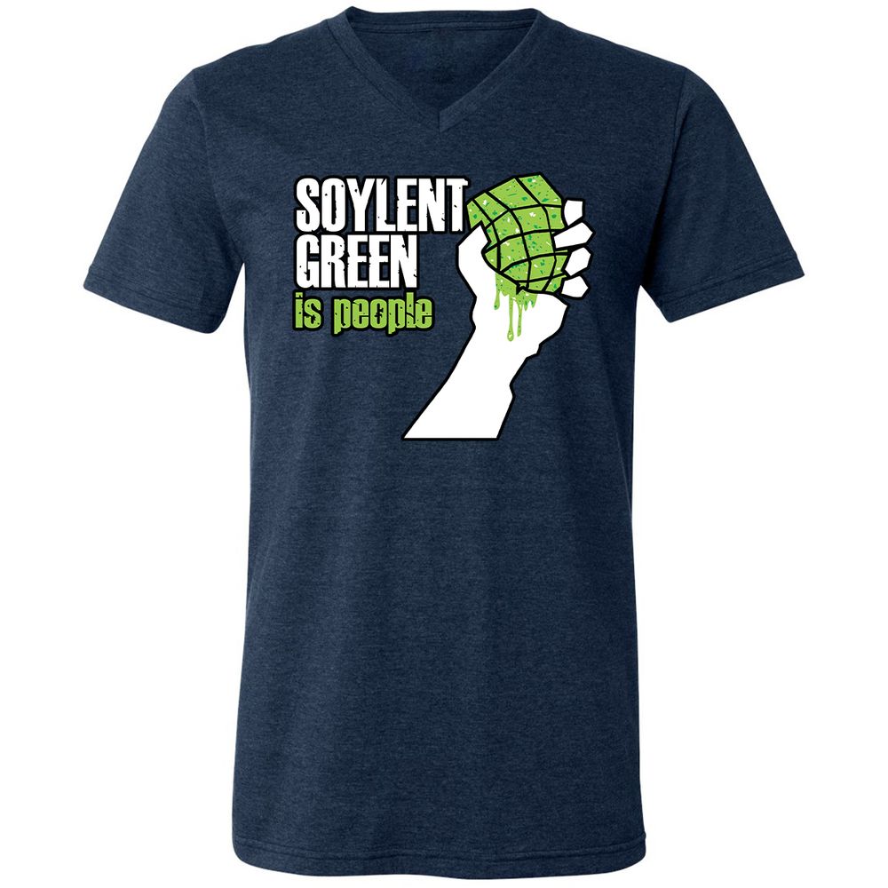 Unisex V-Neck T-Shirt - NYA7ZXCX - Heather Navy - 15