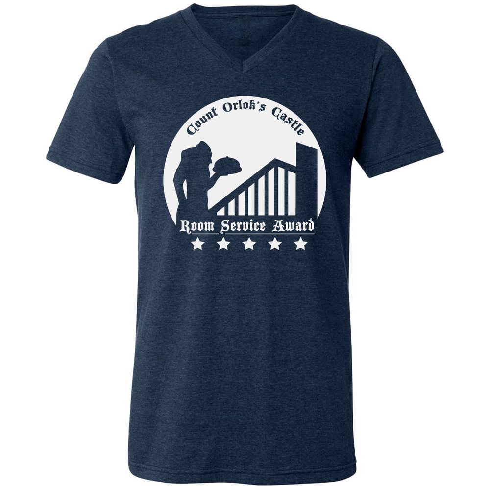 Unisex V-Neck T-Shirt - 5FQ182DM - Heather Navy - 15