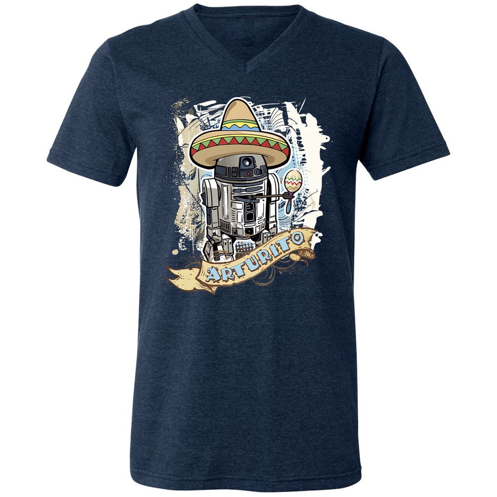 Unisex V-Neck T-Shirt - RU3BUDYA - Heather Navy - 15