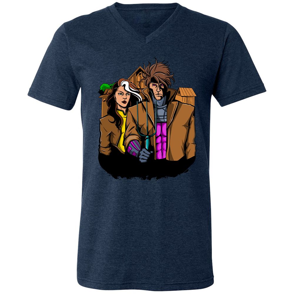 Unisex V-Neck T-Shirt - M2NGL48W - Heather Navy - 15