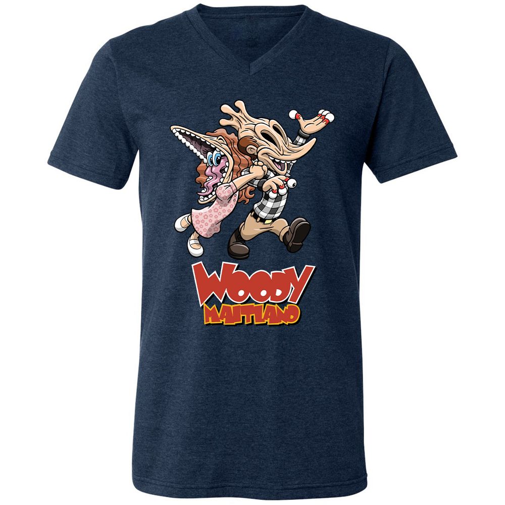 Unisex V-Neck T-Shirt - VE426VRT - Heather Navy - 15