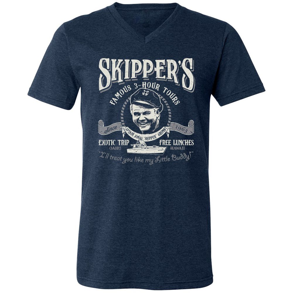Unisex V-Neck T-Shirt - J5RN1BFE - Heather Navy - 15