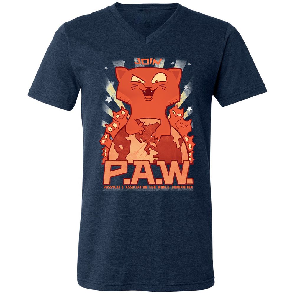 Unisex V-Neck T-Shirt - HMCAWK44 - Heather Navy - 15