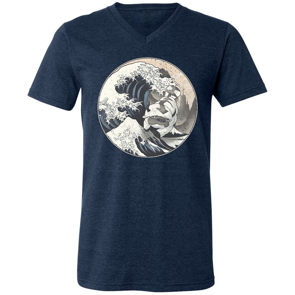 Unisex V-Neck T-Shirt - 12XQEJCS - Heather Navy - 15