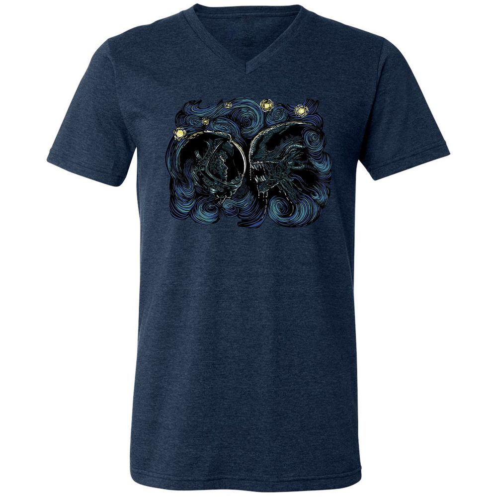 Unisex V-Neck T-Shirt - FEKEPGP3 - Heather Navy - 15