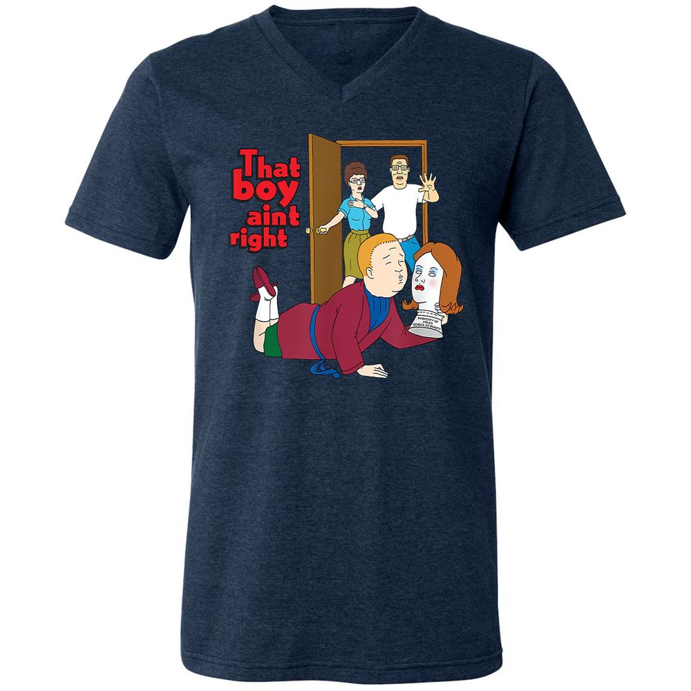 Unisex V-Neck T-Shirt - 1TY9GESL - Heather Navy - 15