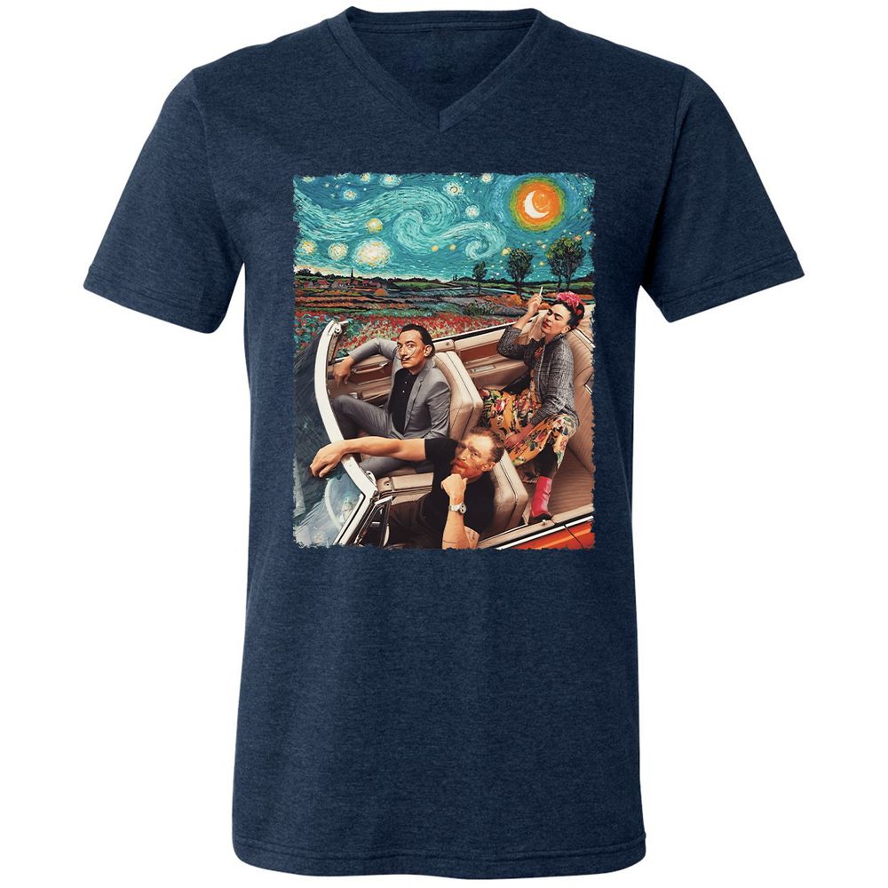 Unisex V-Neck T-Shirt - 3CML4UKD - Heather Navy - 15