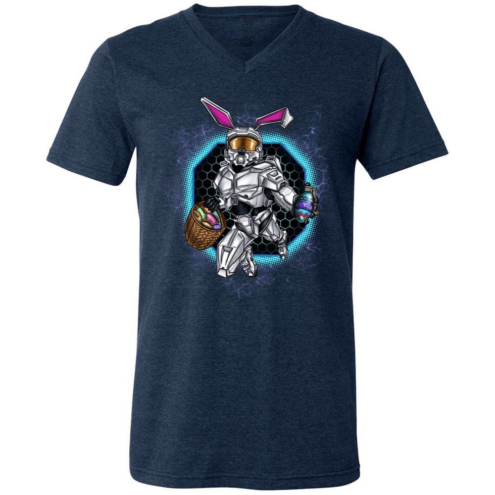 Unisex V-Neck T-Shirt - 5DMH6M6Y - Heather Navy - 15