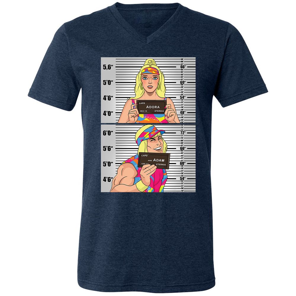 Unisex V-Neck T-Shirt - 3FV6U3B2 - Heather Navy - 15