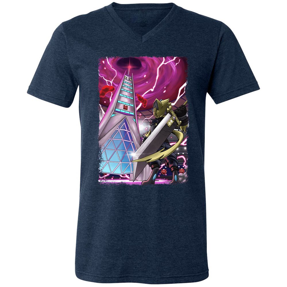 Unisex V-Neck T-Shirt - GHU5VJ1E - Heather Navy - 15