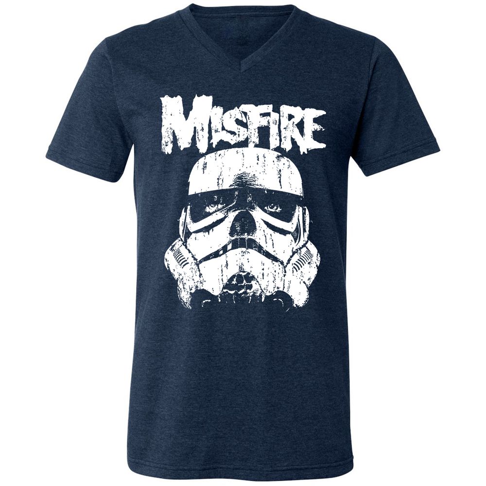 Unisex V-Neck T-Shirt - DYPZNWVS - Heather Navy - 15