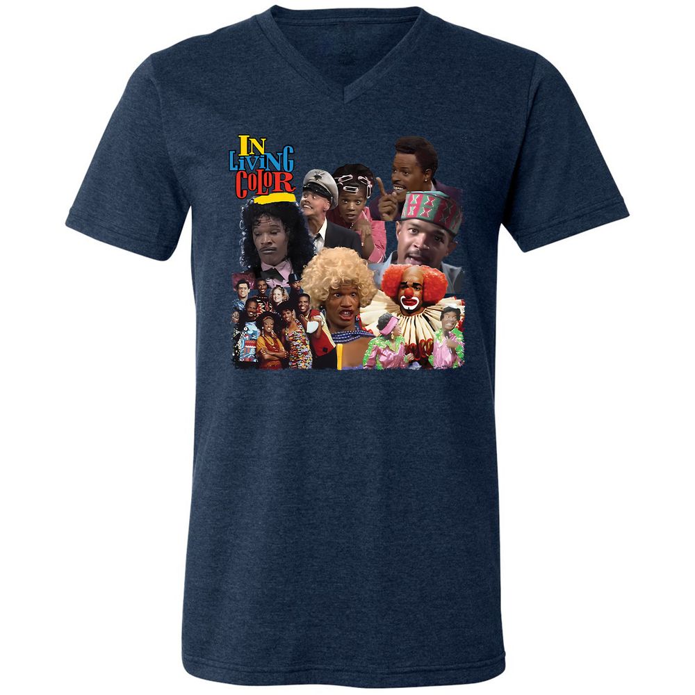 Unisex V-Neck T-Shirt - EUEP11XE - Heather Navy - 15