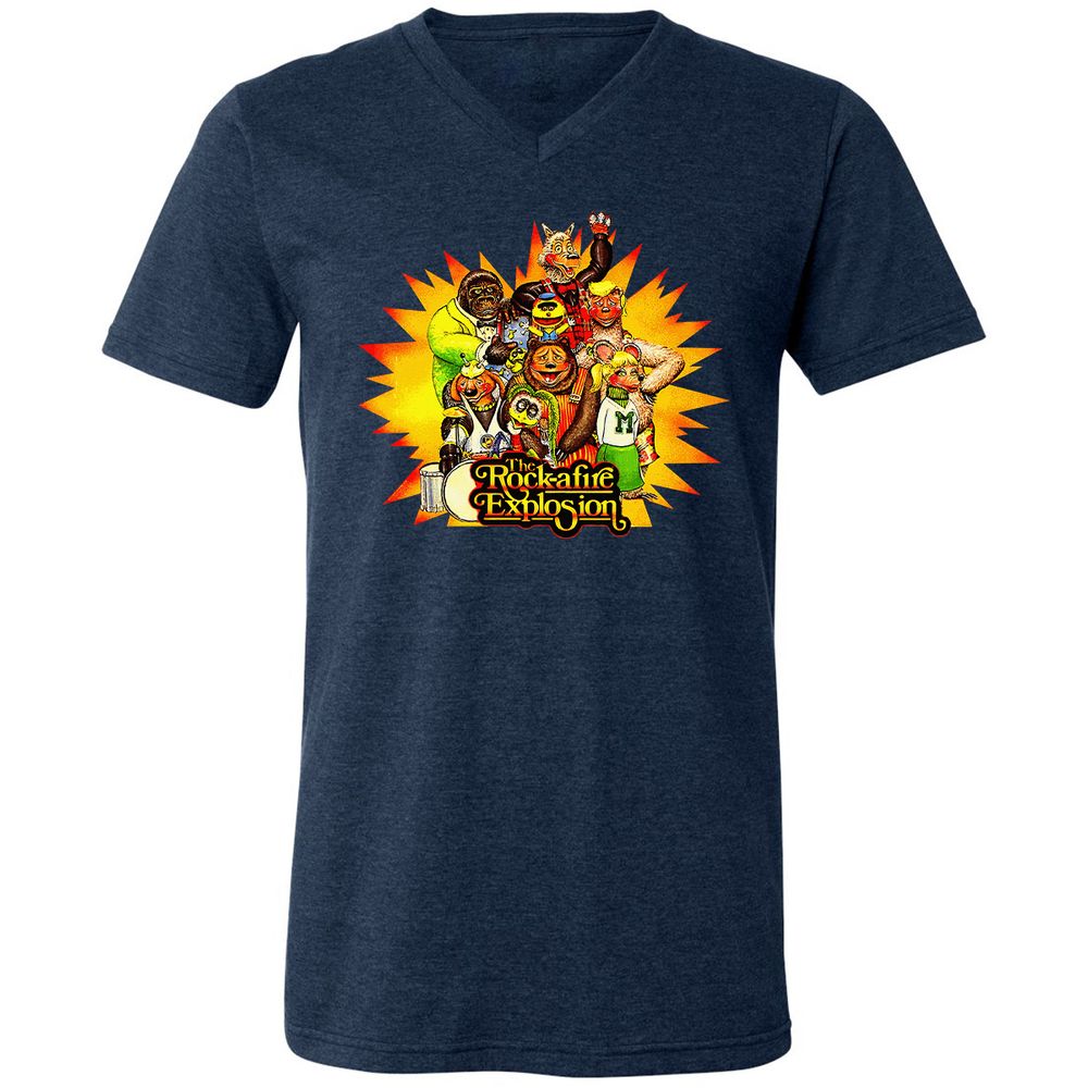 Unisex V-Neck T-Shirt - 47FPCENQ - Heather Navy - 15